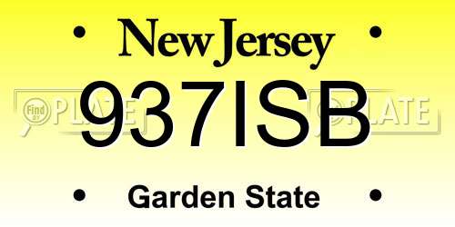 937ISB New Jersey License Plate