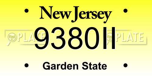 9380II New Jersey License Plate