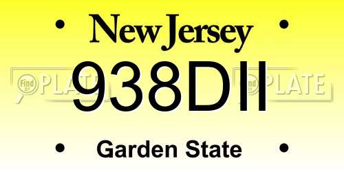 938DII New Jersey License Plate