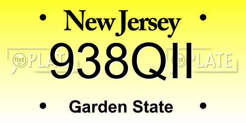 938QII New Jersey License Plate