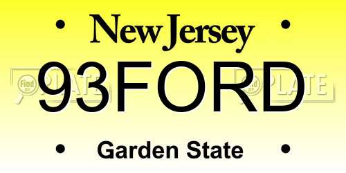 93FORD New Jersey License Plate