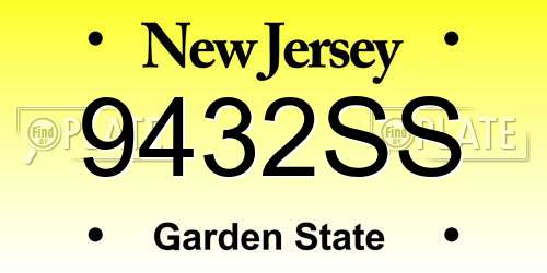 9432SS New Jersey License Plate