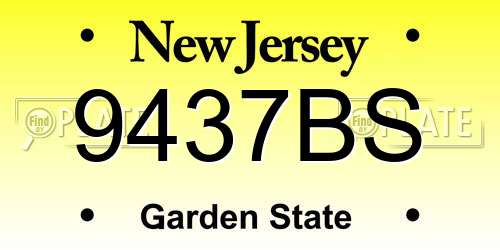 9437BS New Jersey License Plate