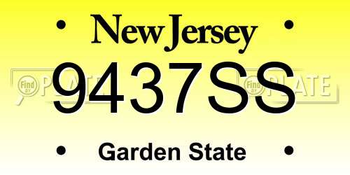 9437SS New Jersey License Plate