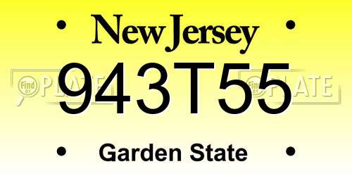943T55 New Jersey License Plate