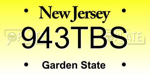 943TBS New Jersey License Plate