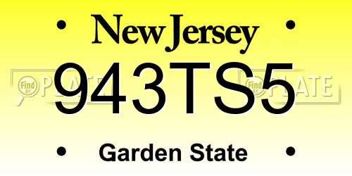 943TS5 New Jersey License Plate