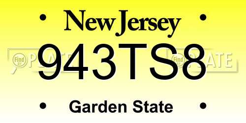 943TS8 New Jersey License Plate