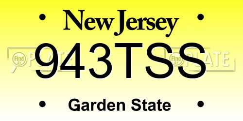 943TSS New Jersey License Plate