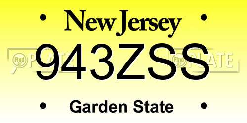 943ZSS New Jersey License Plate