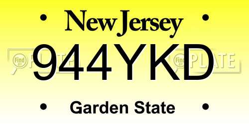 944YKD New Jersey License Plate