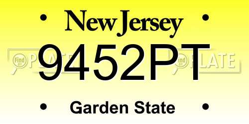 9452PT New Jersey License Plate