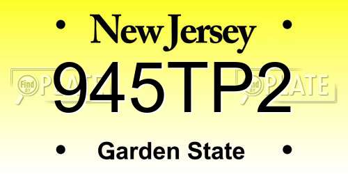 945TP2 New Jersey License Plate