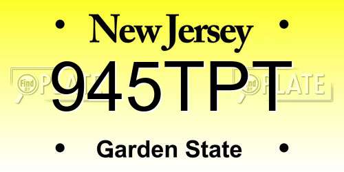 945TPT New Jersey License Plate