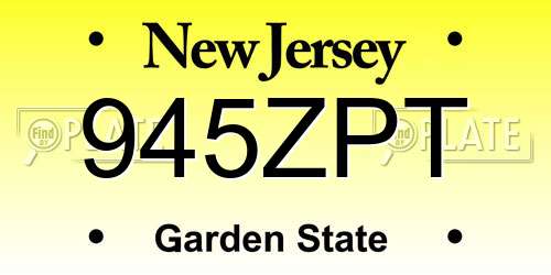 945ZPT New Jersey License Plate