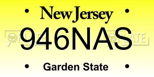 946NAS New Jersey License Plate