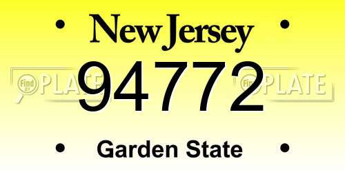 94772 New Jersey License Plate