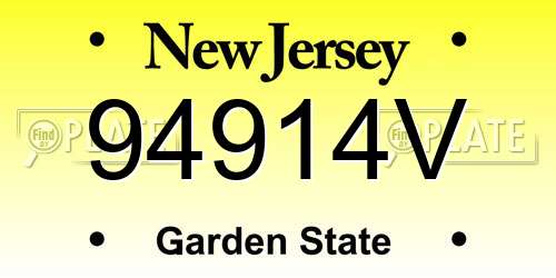 94914V New Jersey License Plate