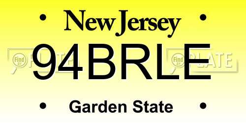 94BRLE New Jersey License Plate