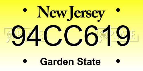 94CC619 New Jersey License Plate