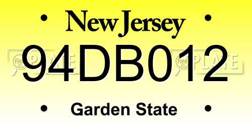 94DB012 New Jersey License Plate
