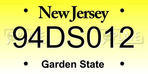 94DS012 New Jersey License Plate