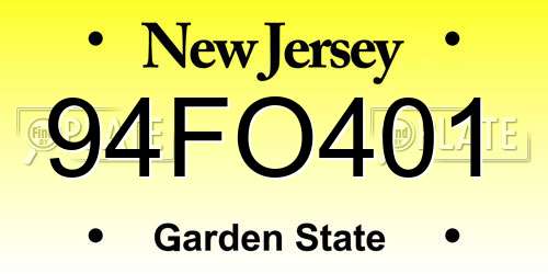 94FO401 New Jersey License Plate