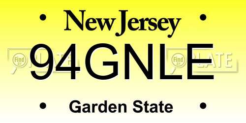 94GNLE New Jersey License Plate