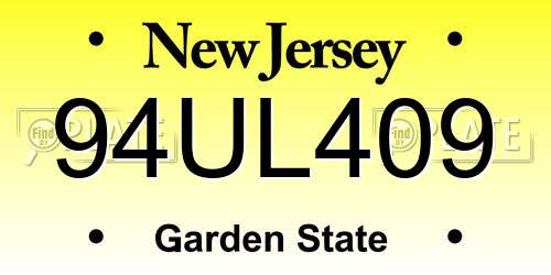 94UL409 New Jersey License Plate