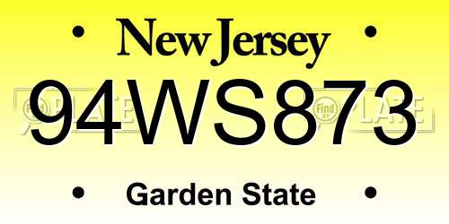 94WS873 New Jersey License Plate