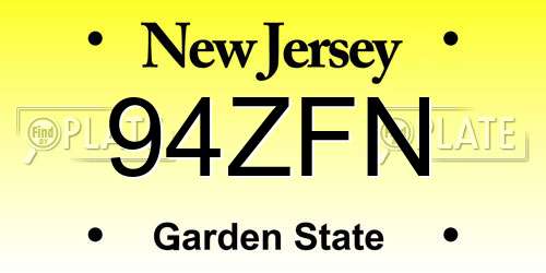 94ZFN New Jersey License Plate