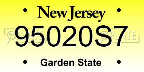 95020S7 New Jersey License Plate
