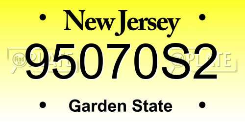 95070S2 New Jersey License Plate