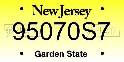 95070S7 New Jersey License Plate