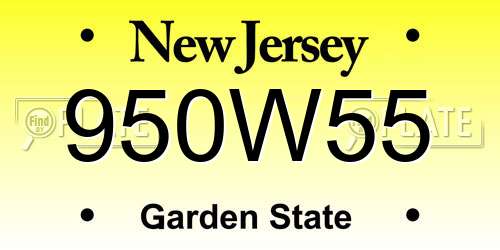 950W55 New Jersey License Plate