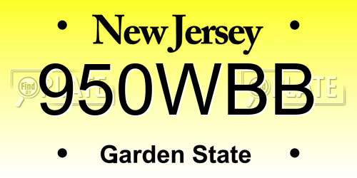 950WBB New Jersey License Plate