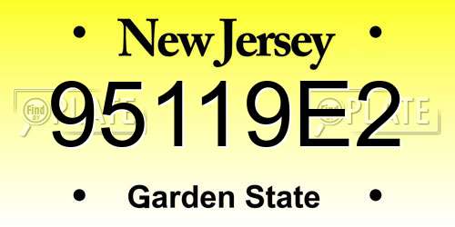 95119E2 New Jersey License Plate