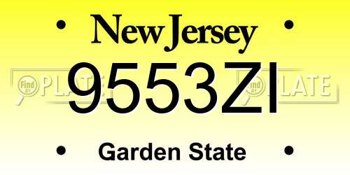 9553ZI New Jersey License Plate