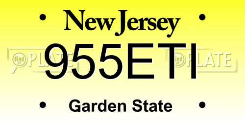 955ETI New Jersey License Plate