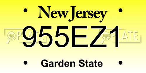 955EZ1 New Jersey License Plate