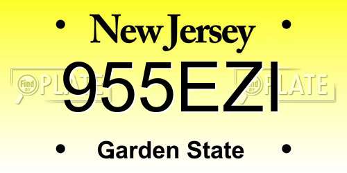 955EZI New Jersey License Plate