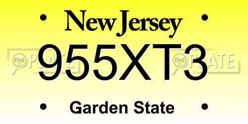 955XT3 New Jersey License Plate