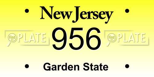 956 New Jersey License Plate