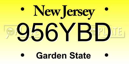 956YBD New Jersey License Plate