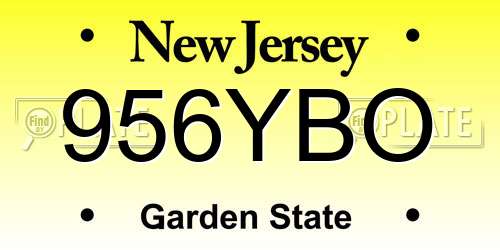 956YBO New Jersey License Plate