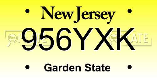956YXK New Jersey License Plate