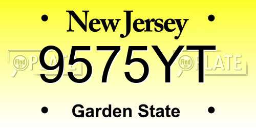 9575YT New Jersey License Plate