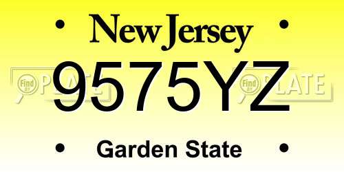 9575YZ New Jersey License Plate