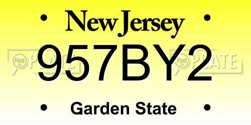 957BY2 New Jersey License Plate