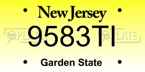 9583TI New Jersey License Plate